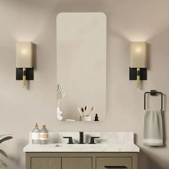 BOXED MIRRORED BATHROOM CABINET IN WHITE