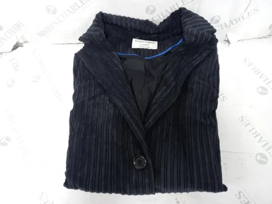 HELENE BERMAN CYNTHETIC CORDUROY BLAZER - BLACK - SIZE 18