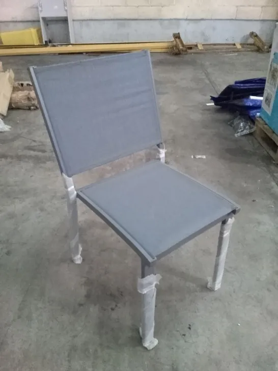 GREY METAL ARMLESS CHAIRS