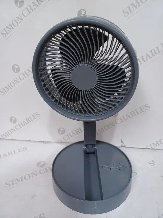 BELL & HOWELL RECHARGEABLE EXTENDABLE DESK & FLOOR FAN, GREY