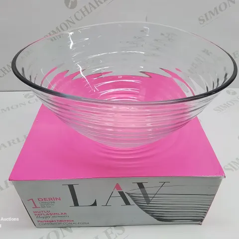 BRAND NEW LAV GLASS BOWL - COLLECTION ONLY 