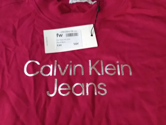 CALVIN KLEIN JEANS ROYAL BERRY T-SHIRT - 14Y