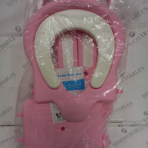 KARAN KING TODDLER TOILET SEAT WITH LADDER IN PINK/WHITE