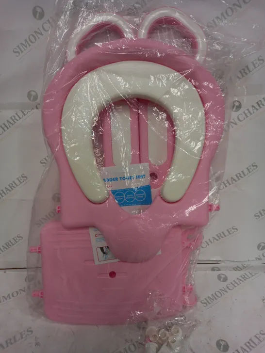 KARAN KING TODDLER TOILET SEAT WITH LADDER IN PINK/WHITE