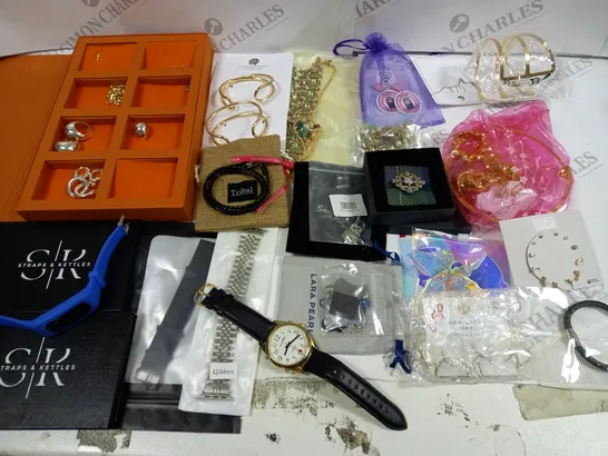 LOT OF ASSORTED JEWELLERY AND WATCH ITEMS TO INCLUDE RAGBAG, LAURA PEARL AND F&F