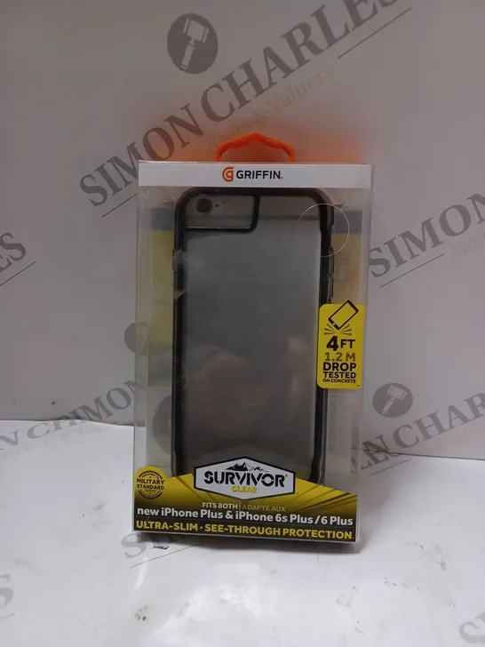 APPROXIMATELY 10 BOXED GRIFFIN SURVIVOR CLEAR PROTECTIVE PHONE CASES FOR IPHONE 6/6S PLUS 