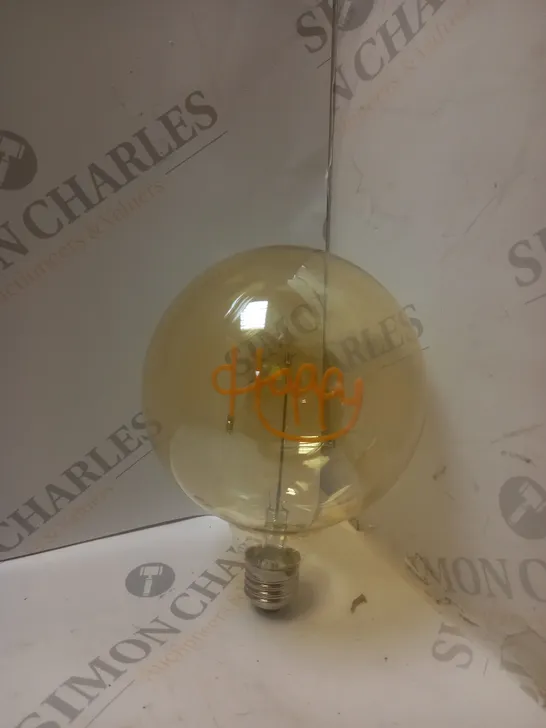 BOXED AMBER FILAMENT LED LIGHT BULB - HAPPY