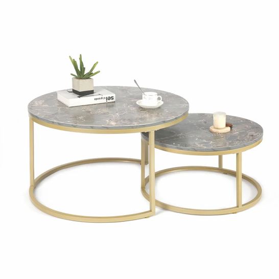 BOXED GRONINGEN FRAME COFFEE TABLE - MIX GREY