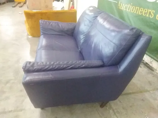 QUALITY DESIGNER FELLINI 2 SEATER - DARK PURPLE LEATHER 