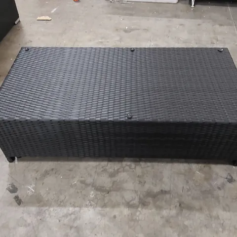 DESIGNER BLACK RATTAN GARDEN/PATIO COFFEE TABLE - MISSING GLASS TOP