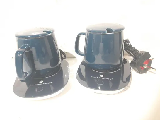 COOK'S ESSENTIALS MUG WARMER SET OF TWO BLUE