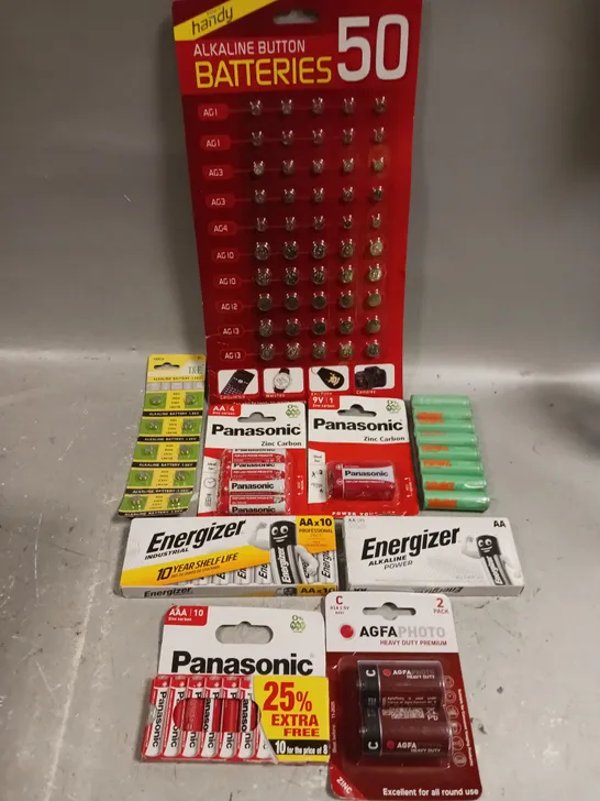 LARGE ASSORTMENT OF BATTERIES TO INCLUDE AA, AAA, BUTTON CELL ETC - COLLECTION ONLY 