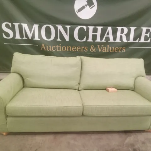 3 SEATER SOFA - GREEN FABRIC 