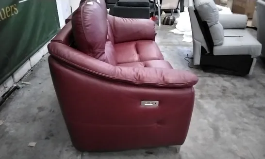 QUALITY BRITISH DESIGNER G PLAN MANUFACTURED JACKSON 2 SEATER ELECTRIC RECLINER DBL SOFA - CAPRI CLARET LEATHER