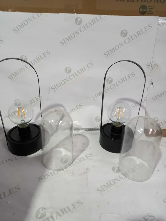 SET OF 2 LANTERN STYLE BATTERY OPERATED LAMPS