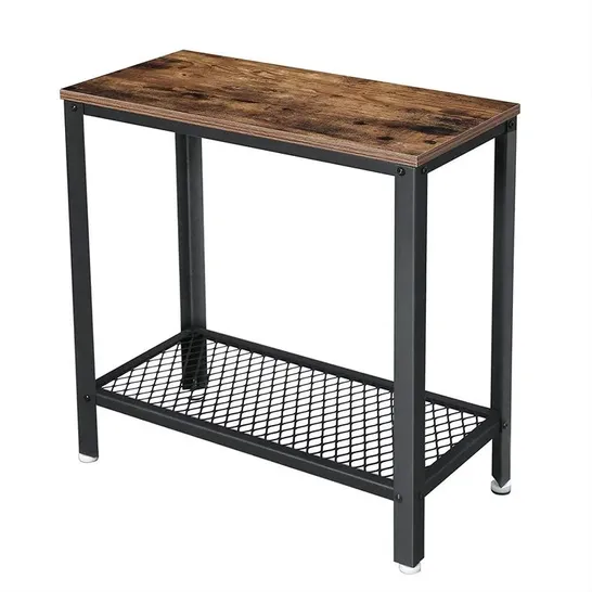 ARGENZIANO SIDE TABLE WITH STORAGE BLACK/OAK