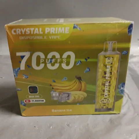 SEALED 10-PACK OF CRYSTAL PRIME 7000 PUFF 15ML DISPOSABLE VAPES - BANANA ICE