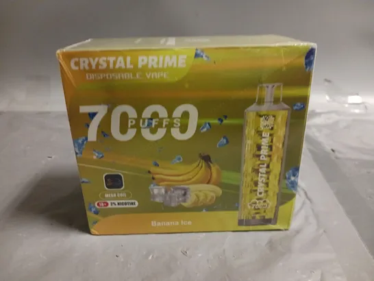 SEALED 10-PACK OF CRYSTAL PRIME 7000 PUFF 15ML DISPOSABLE VAPES - BANANA ICE