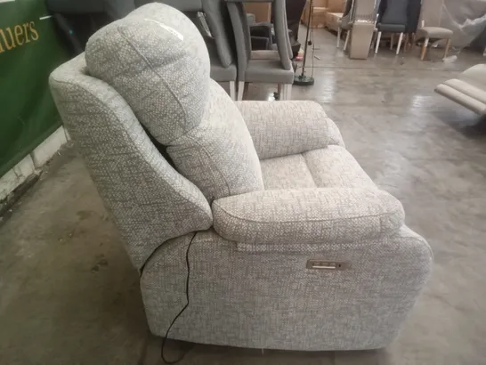 DESIGNER G PLAN MADE KINGSBURY ELECTRIC RECLINER CHAIR - REMCO LIGHT GREY FABRIC 