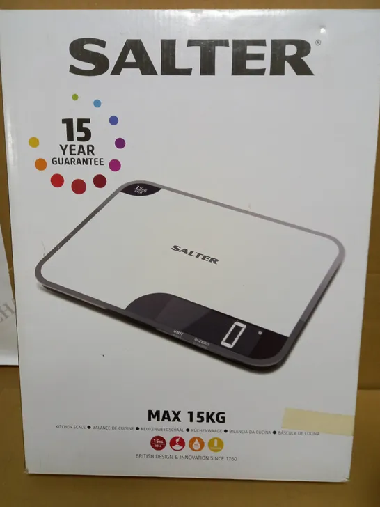 BOXED SALTER MAX 15KG KITCHEN SCALE 