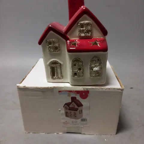 LOT OF 19 BOXED LIGHT UP FESTIVE CERAMIC HOUSES