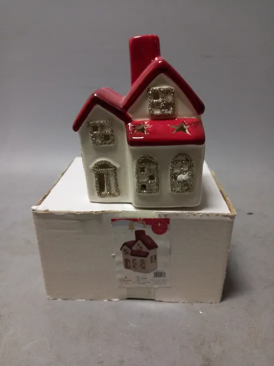 LOT OF 19 BOXED LIGHT UP FESTIVE CERAMIC HOUSES