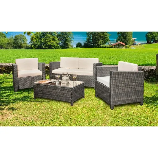 BOXED GATLAND 4-PERSON RATAN SOFA SET (2 BOXES)