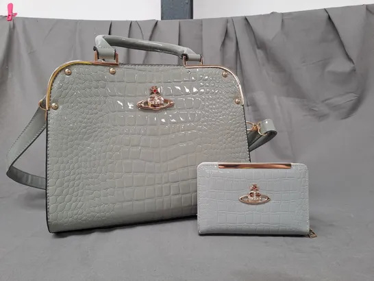 VIVIENNE WESTWOOD HANDBAG AND PURSE IN DUCK EGG GREEN