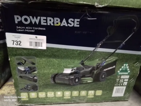 BOXED POWERBASE 34CM 40V CORDLESS MOWER