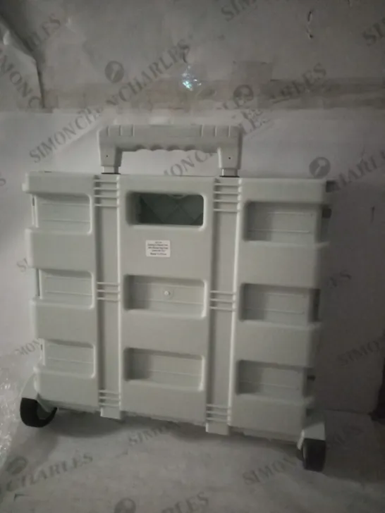 BOXED ORGANISED OPTIONS FOLDABLE PLASTIC SHOPPING CART WITH LID