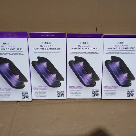 BOX OF 4 HOMEDICS UV-CLEAN PORTABLE SMARTPHONE SANITISERS