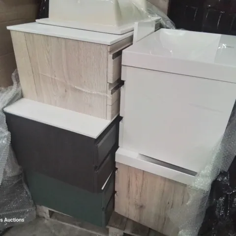 PALLET OF 5 ASSORTED VANITY UNITS & BASINS