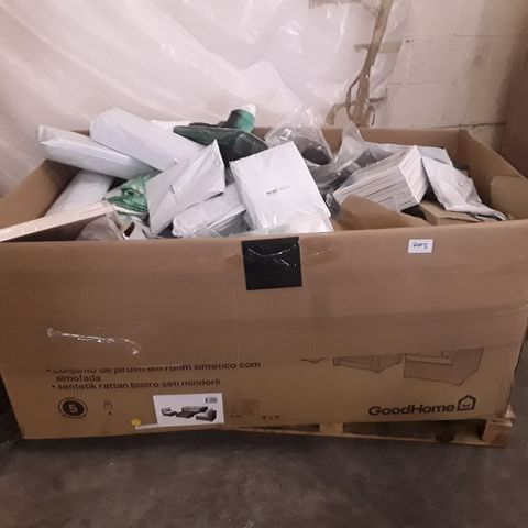 LARGE PALLET OF A SIGNIFICANT QUANTITY OF BRAND NEW ASSORTED HOUSEHOLD ITEMS TO INCLUDE DESIGNER WHITE CANVASSES, DESIGNER FOOT SUPPORT CUSHION, INSECT FLY SCREEN ETC