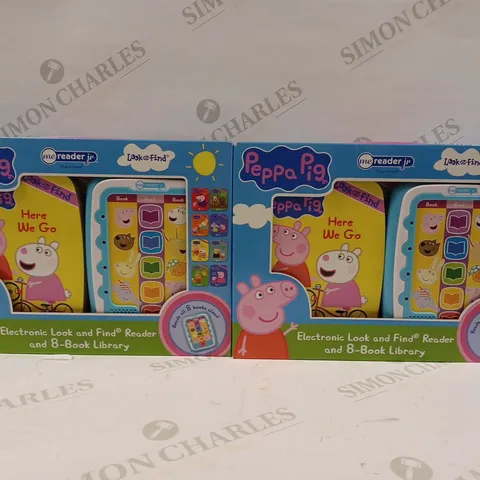 LOT OF APPROXIMATELY 2 PEPPA PIG - ELECTRONIC ME READER JR AND 8 LOOK AND FIND SOUND BOOK LIBRARY