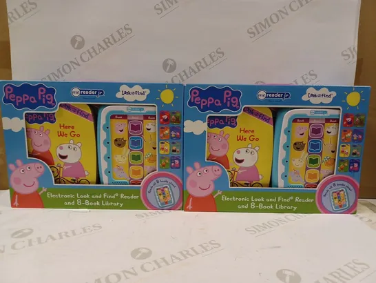 LOT OF APPROXIMATELY 2 PEPPA PIG - ELECTRONIC ME READER JR AND 8 LOOK AND FIND SOUND BOOK LIBRARY