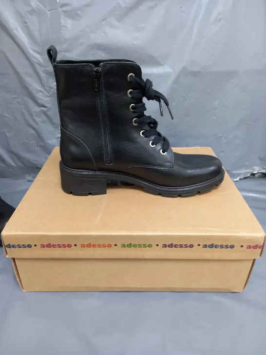 ADESSO LIZA LEATHER BOOTS BLACK SIZE 7