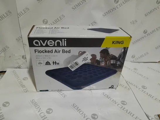 AVENLI FLOCKED AIR BED - KING 203/183/22CM