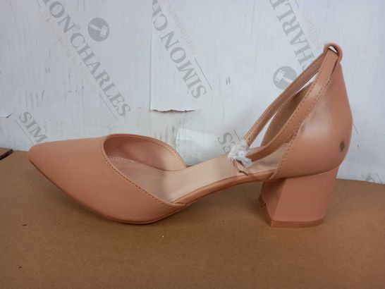 PAIR OF TRUFFLE COLLECTION HEELS (BEIGE), SIZE 8 UK