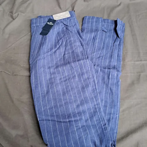 HOLLISTER LIVVY WIDE LEG HIGH RISE TROUSERS IN BLUE STRIPE SIZE S LONG