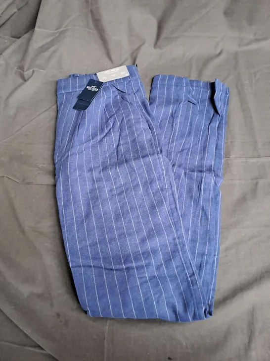 HOLLISTER LIVVY WIDE LEG HIGH RISE TROUSERS IN BLUE STRIPE SIZE S LONG