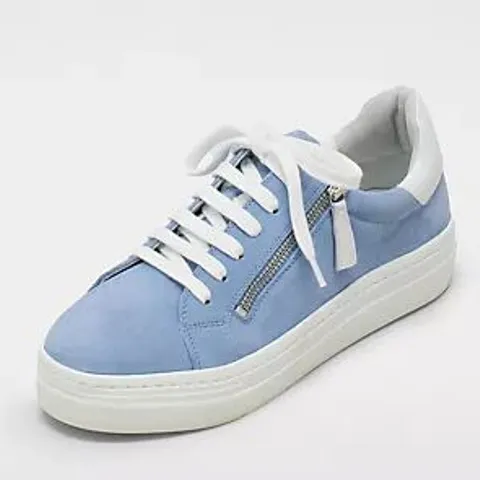 RUTH LANGSFORD LACE UP TRAINER DENIM BLUE SIZE 4