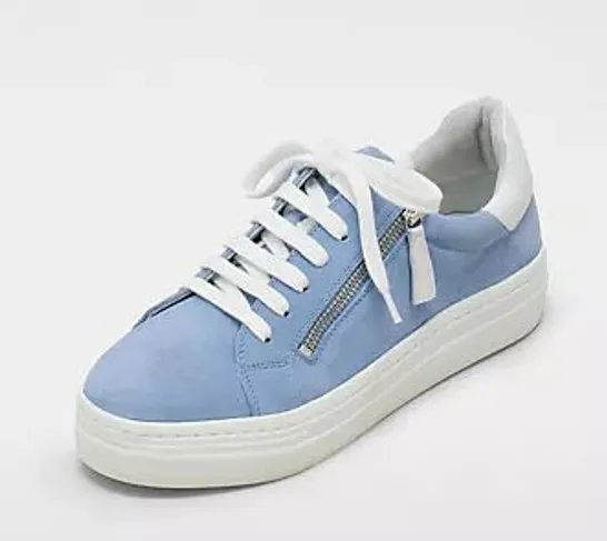 RUTH LANGSFORD LACE UP TRAINER DENIM BLUE SIZE 4