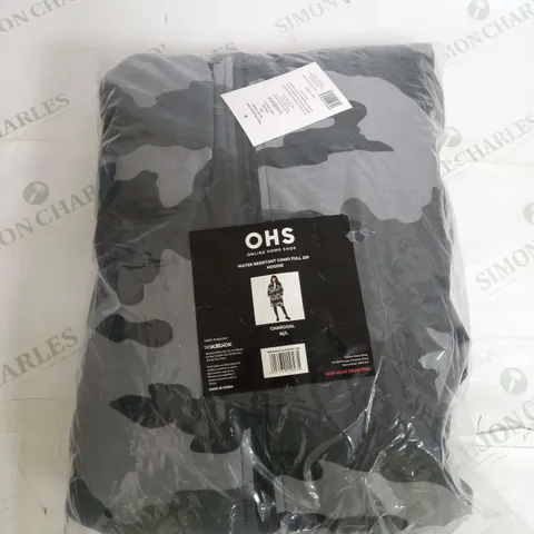 SEALED OHS WATER RESISTANT CAMO FULL ZIP HOODIE - M/L