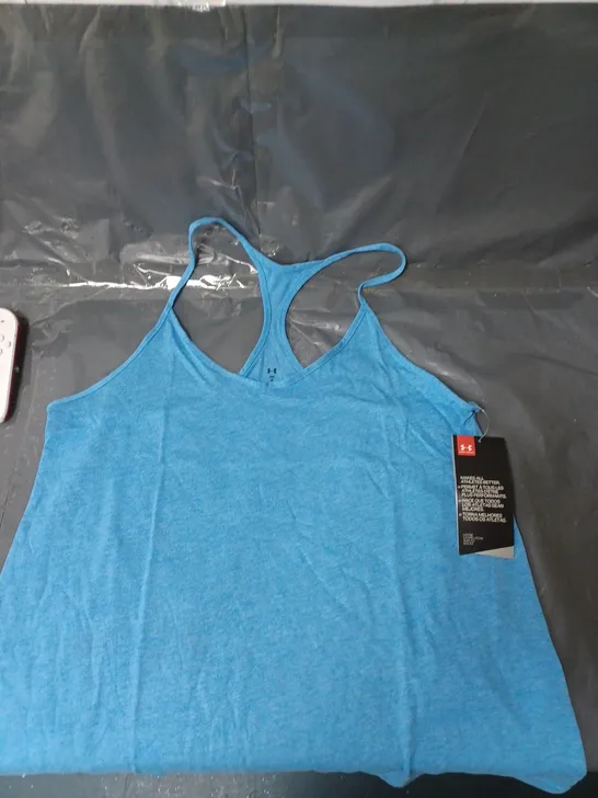 UNDER ARMOUR LADIES VEST TOP BLUE SIZE MEDIUM