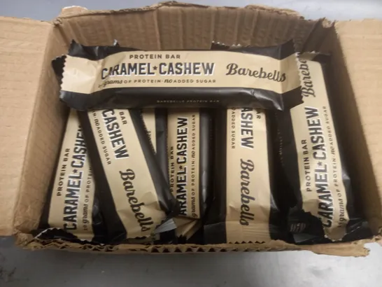 LOT OF APPROXIMATELY 20 BAREBELLS CARAMEL AND CASHEW PROTEIN BARS 