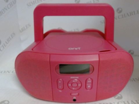 ONN CD BOOMBOX PINK - BATTERY/MAINS OPERATED