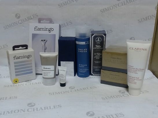 LOT OF APPROXIMATELY 10 ASSORTED SKIN CARE ITEMS, TO INCLUDE FLAMINGO, LANCOME, PYUNKANG YUL, ETC