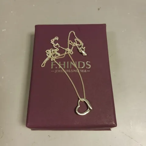 F.HINDS HEART DROP PENDANT NECKLACE 