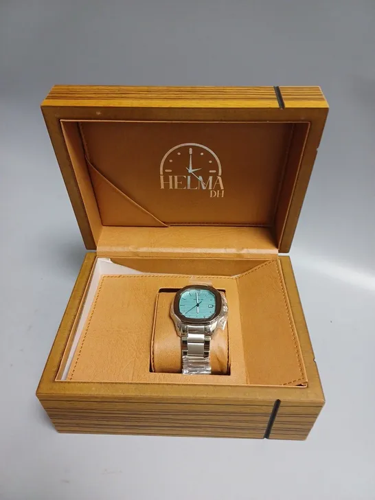 HELMA DH - STAINLESS STEEL STRAP - BLUE DIAL WATCH