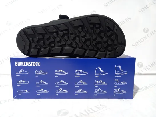 BOXED PAIR OF BIRKENSTOCK ATACAMA OPEN TOE SANDALS IN BLACK UK SIZE 7.5